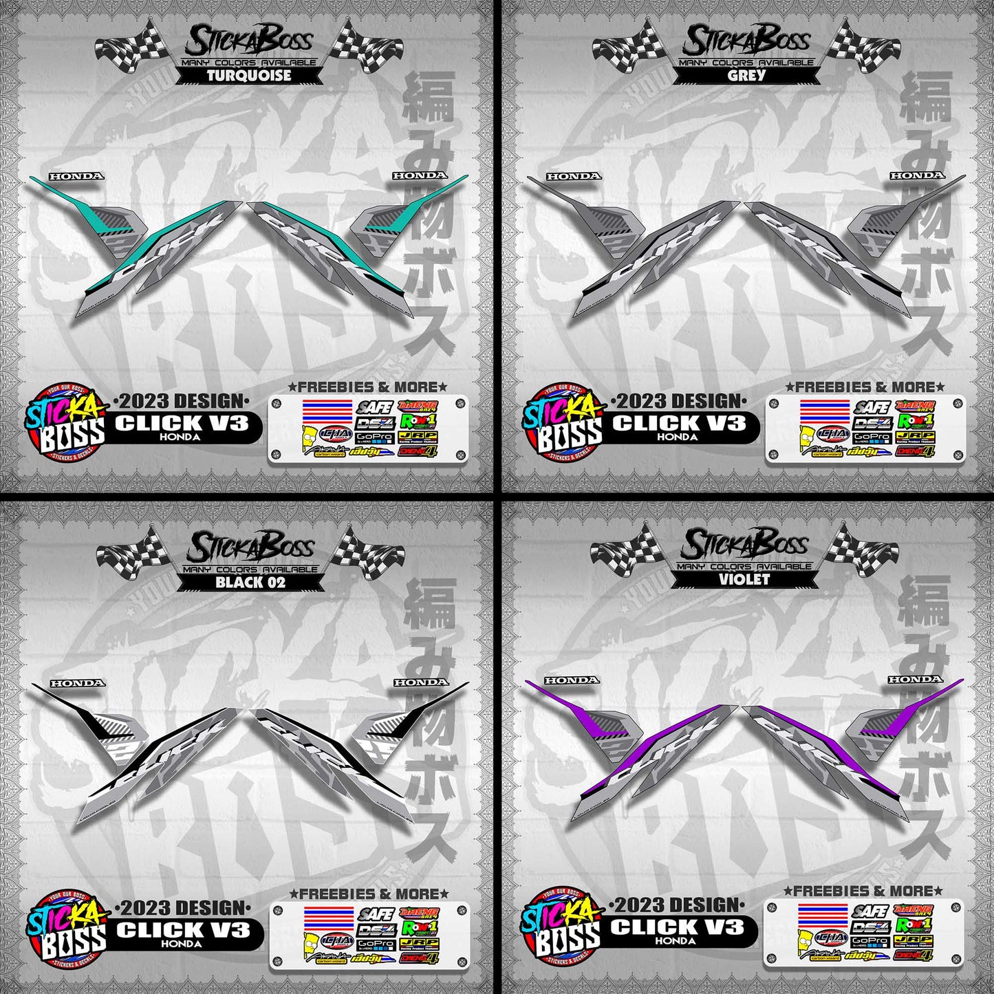 CLICK V3 DECALS ( 2023 DESIGN )【WITH FREEBIES】
