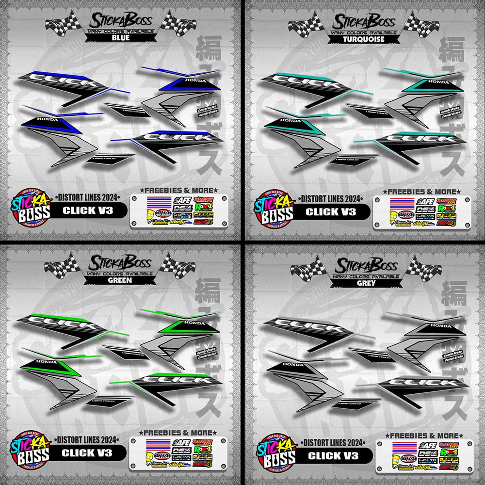 CLICK V3 DECALS ( DISTORT LINES 2024 )【WITH FREEBIES】