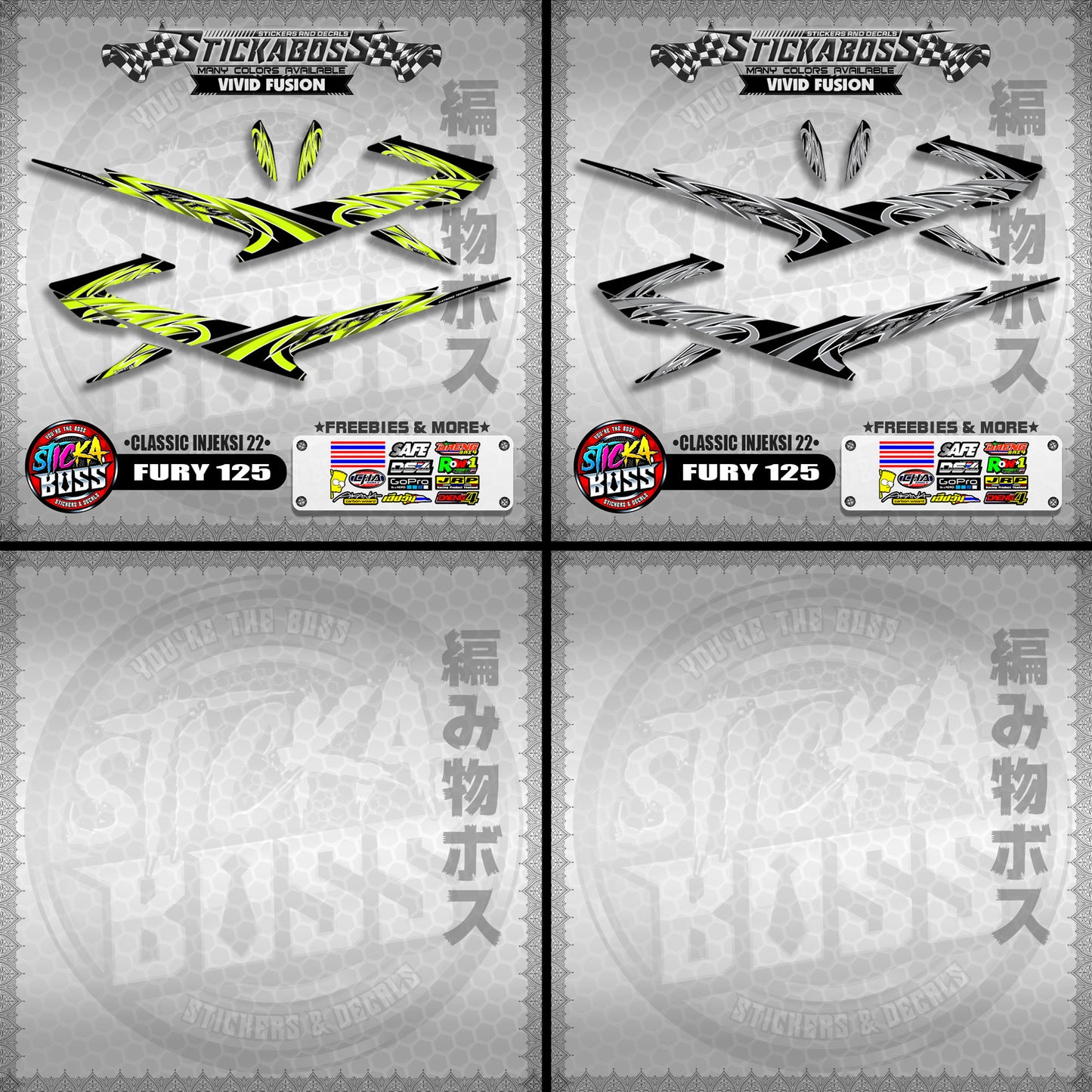 FURY 125 STICKER DECALS ( CLASSIC INJEKSI 22 )【WITH FREEBIES】