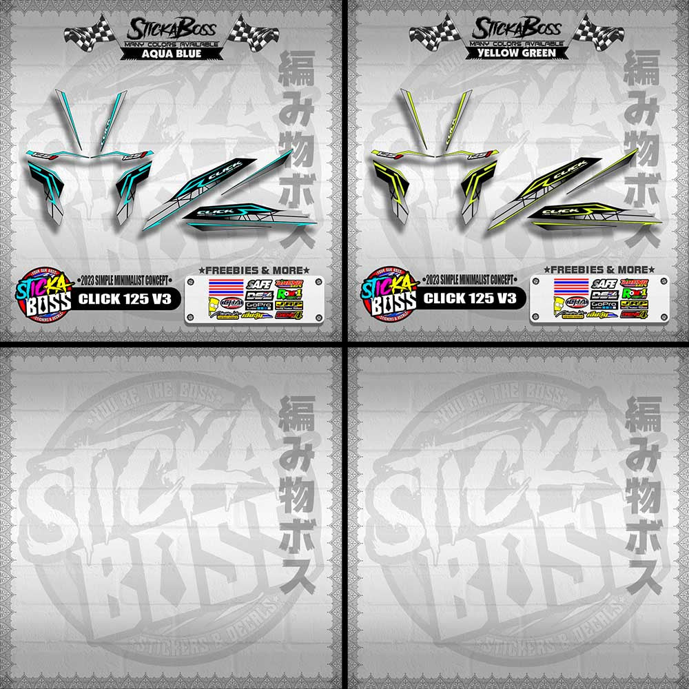 CLICK 125 V3 DECALS ( 2023 SIMPLE MINIMALIST CONCEPT )【WITH FREEBIES】