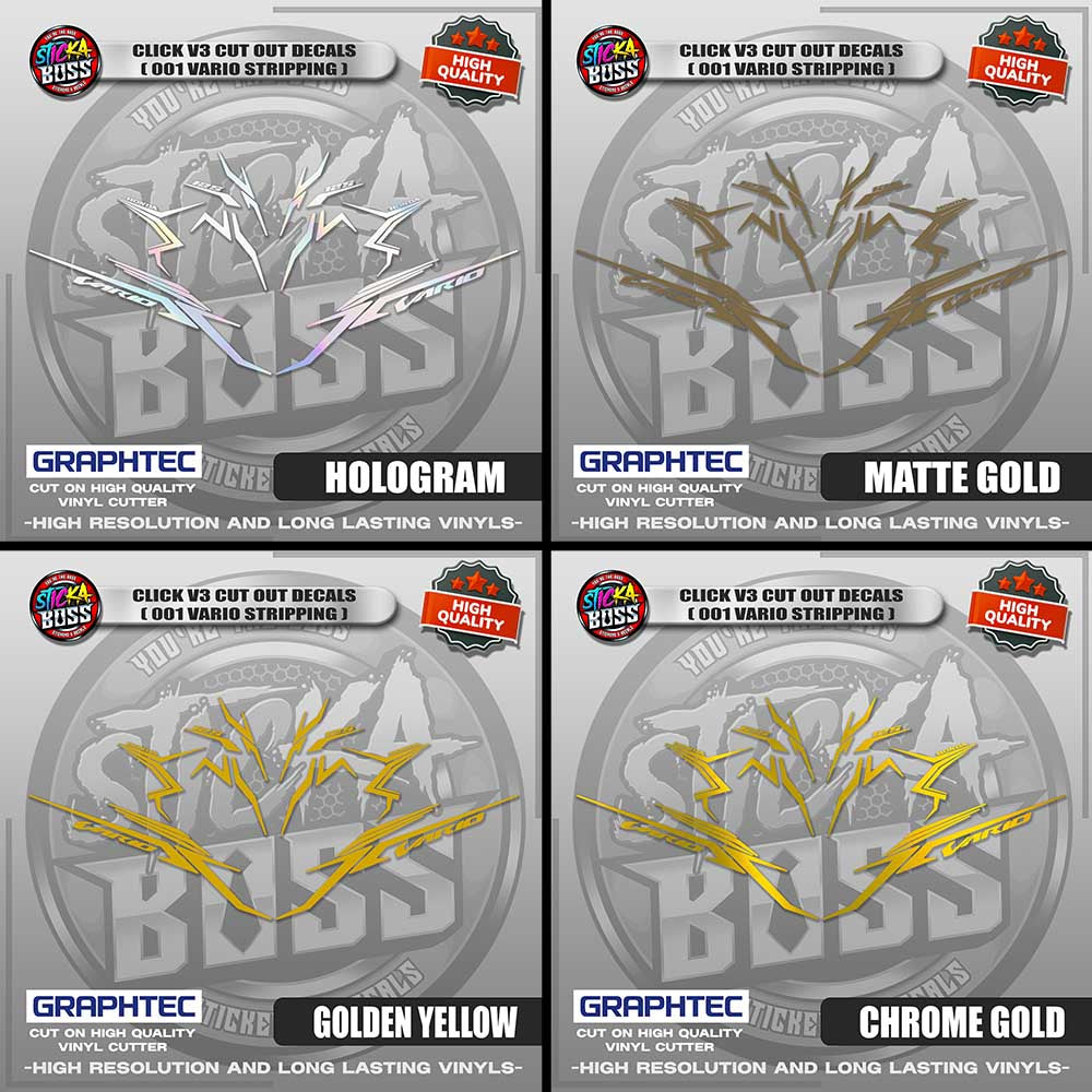 CLICK V3 CUT OUT DECALS ( 2025 VARIO STRIPPING 001 ) | VINYL WATERPROOF CUT-OUT STICKER DECALS