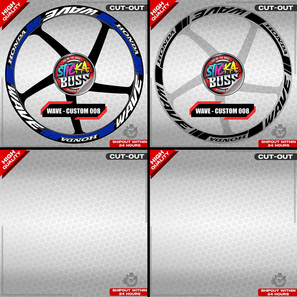 WAVE 110 / 125 MAG STICKER SET ( 2 MAGS ) - CUSTOM 008 | VINYL WATERPROOF CUT-OUT DECALS