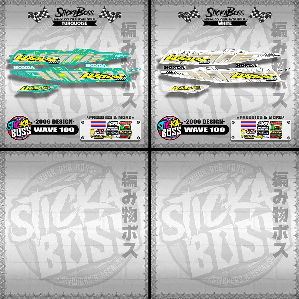 WAVE 100 STOCK DECALS ( 2006 DESIGN )【WITH FREEBIES】