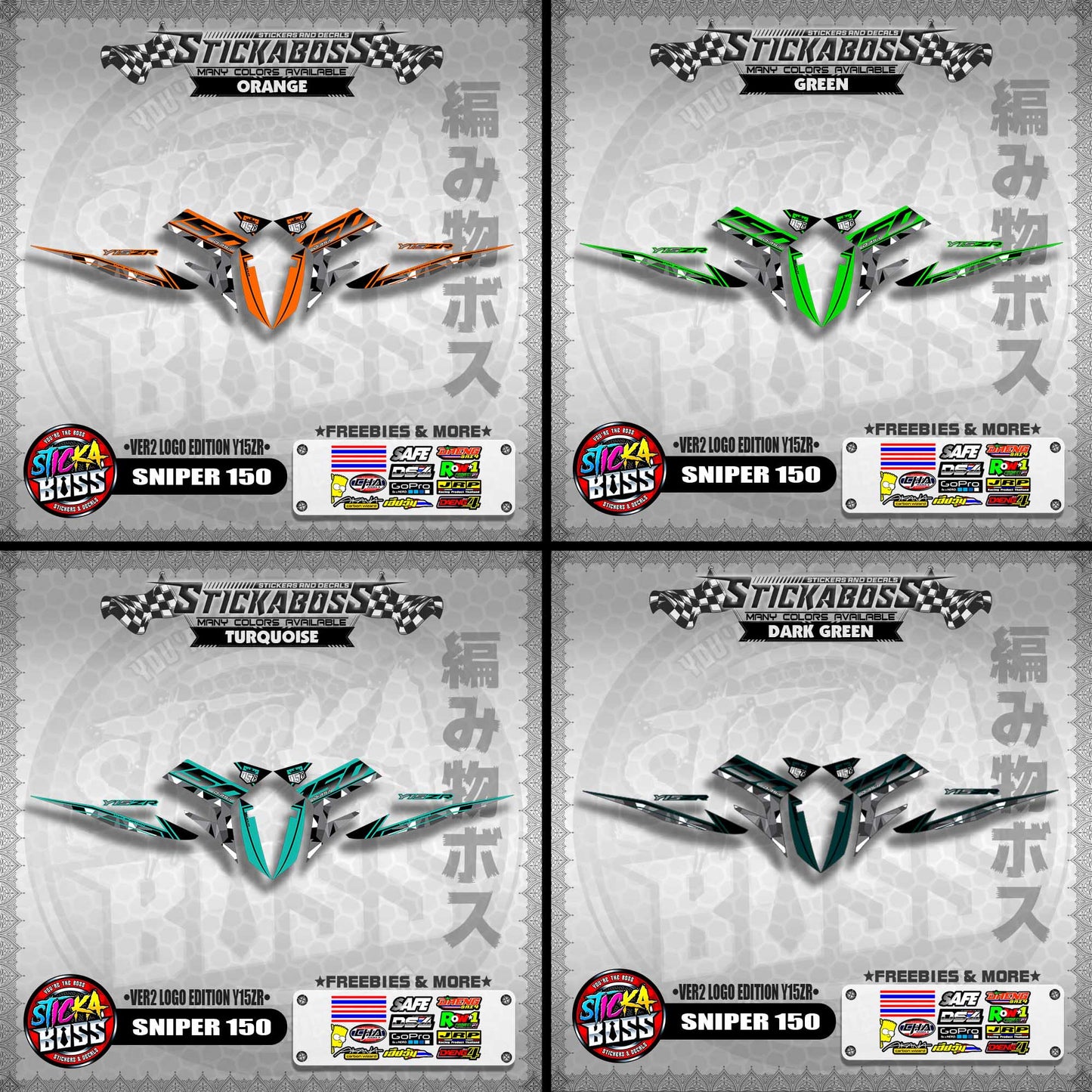 SNIPER 150 DECALS ( VER2 LOGO EDITION Y15ZR )【WITH FREEBIES】MALAYSIAN CONCEPT/ EXCITER 150