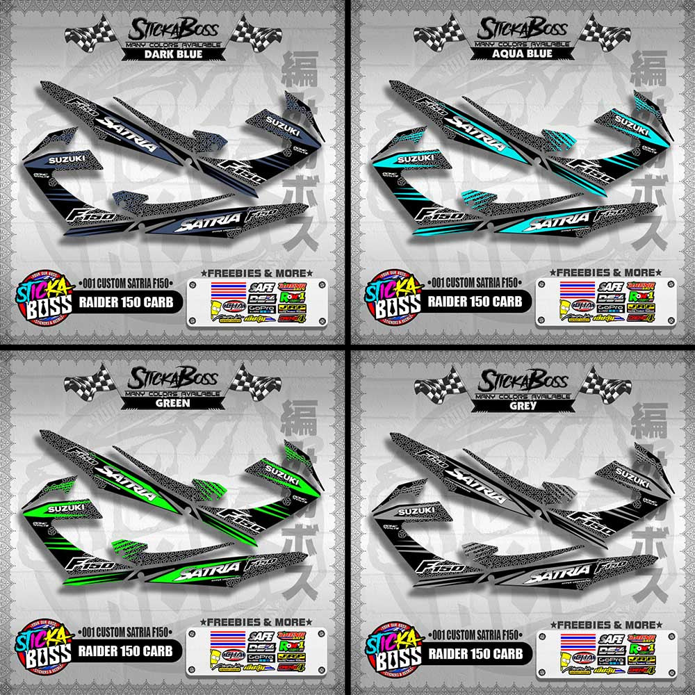 RAIDER 150 CARB DECALS ( 001 CUSTOM SATRIA F150 )【WITH FREEBIES】