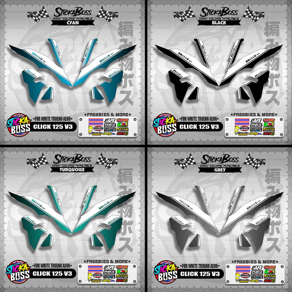 CLICK 125 V3 DECALS ( FOR WHITE TRUENO AE86 )【WITH FREEBIES】
