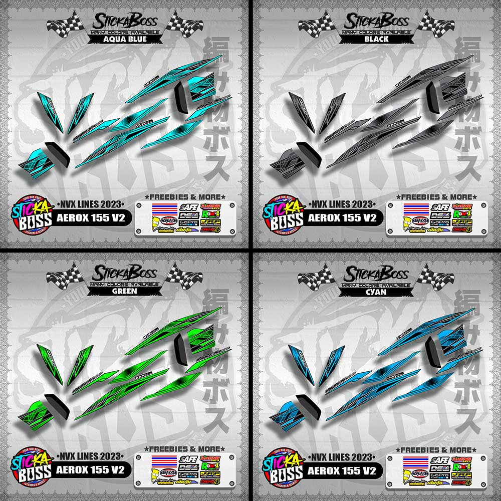 AEROX 155 V2 MALAYSIAN DECALS ( NVX LINES 2023 )【WITH FREEBIES】
