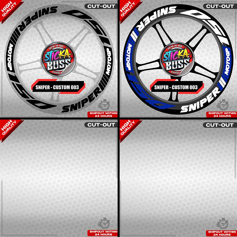 SNIPER 150 / 155 MAGS STICKER SET ( 2 MAGS ) - CUSTOM 003 | VINYL WATERPROOF CUT-OUT DECALS