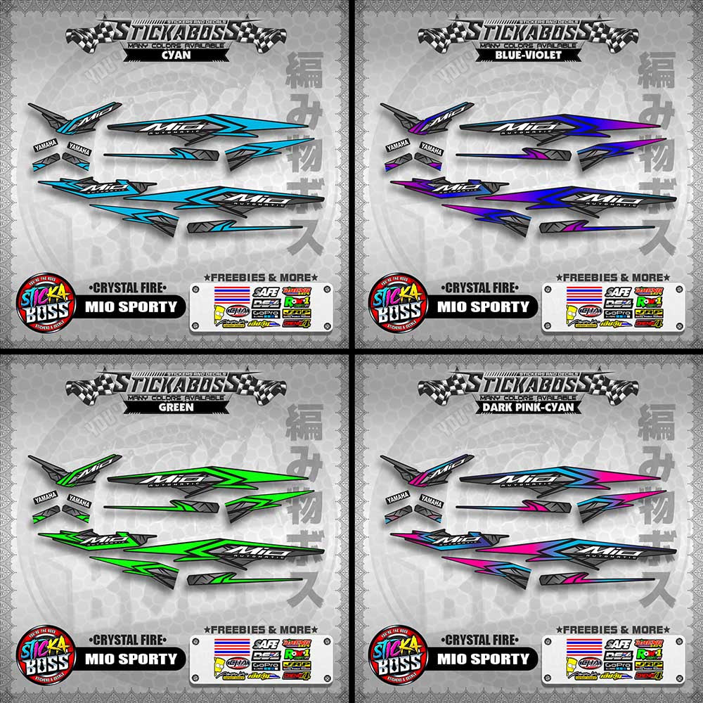 MIO SPORTY THAI-MALAYSIAN STICKER DECALS ( CRYSTAL FIRE )【WITH FREEBIES】
