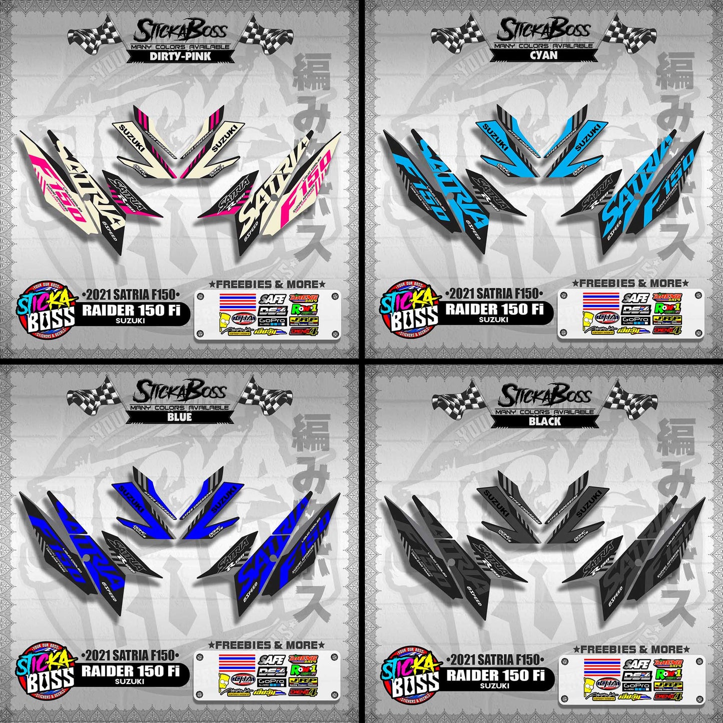 RAIDER 150 Fi DECALS ( 2021 SATRIA F150 )【WITH FREEBIES】