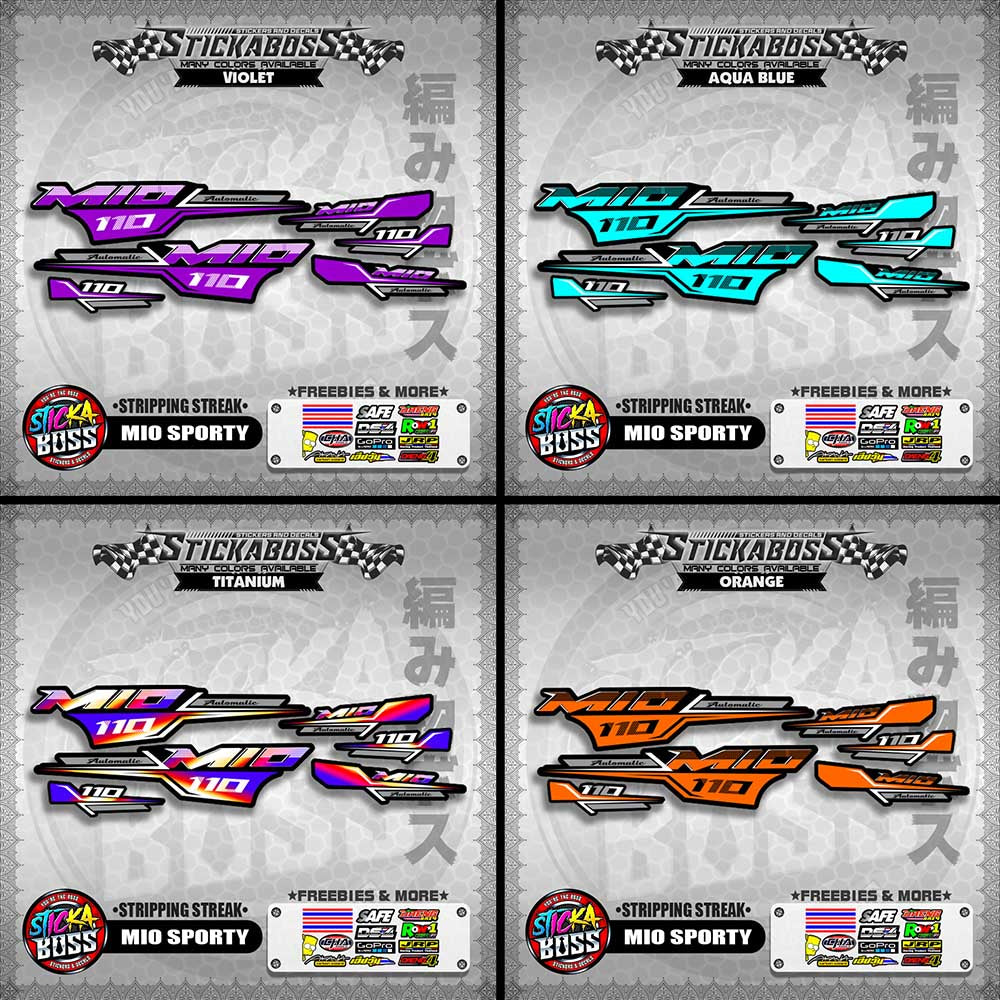 MIO SPORTY THAI CONCEPT STICKER DECALS ( STRIPPING STREAK )【WITH FREEBIES】