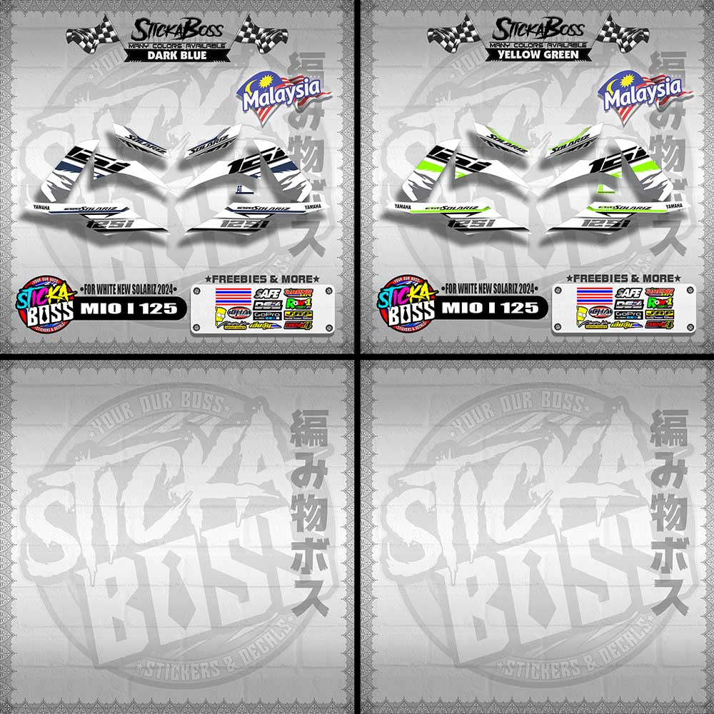 MIO I 125 MALAYSIAN DECALS ( FOR WHITE NEW SOLARIZ 2024 )【WITH FREEBIES】
