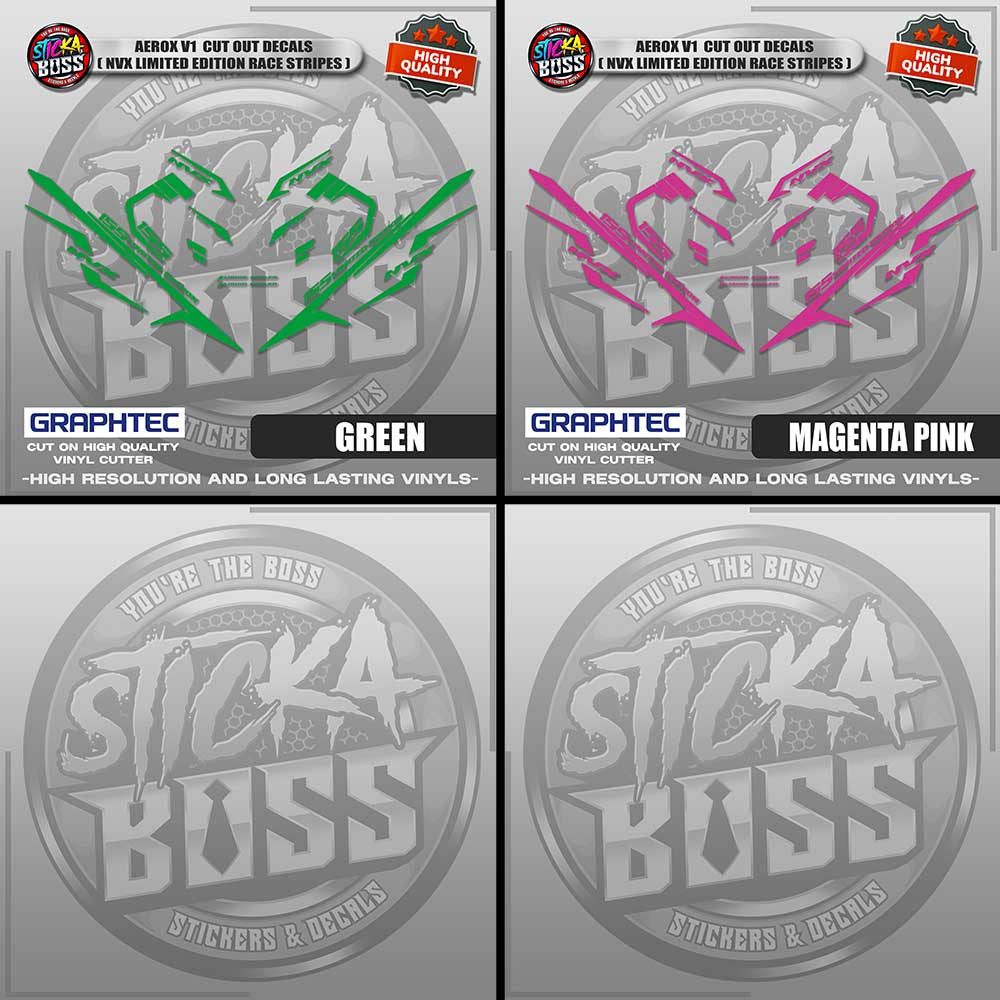 AEROX V1 CUT OUT DECALS ( NVX LIMITED EDITION RACE STRIPES ) | VINYL WATERPROOF CUT-OUT DECALS