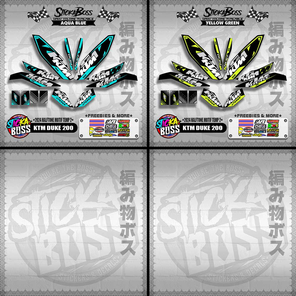 KTM DUKE 200 STICKER DECALS ( 2024 HALFTONE MOTIF TEMP 2 )【WITH FREEBIES】