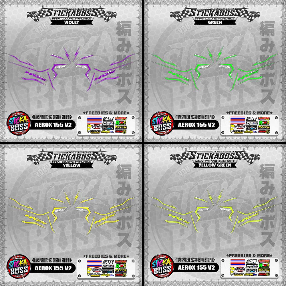 【PREMIUM UV PRINT】TRANSPARENT AEROX 155 V2 STICKER DECALS ( 2023 CUSTOM STRIPING )【WITH FREEBIES】