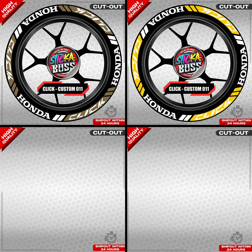 CLICK 125 / 150 / 160 MAG STICKER SET ( 2 MAGS ) - CUSTOM 011 | VINYL WATERPROOF CUT-OUT DECALS
