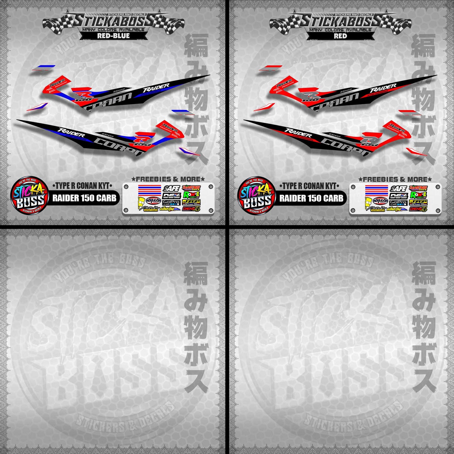 RAIDER 150 CARB DECALS ( TYPE R CONAN KYT )【WITH FREEBIES】