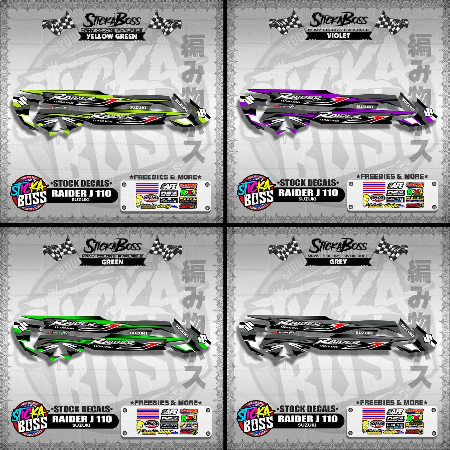 RAIDER J 110 ( STOCK DECALS )【WITH FREEBIES】
