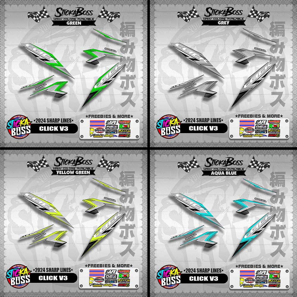 CLICK V3 DECALS ( 2024 SHARP LINES )【WITH FREEBIES】