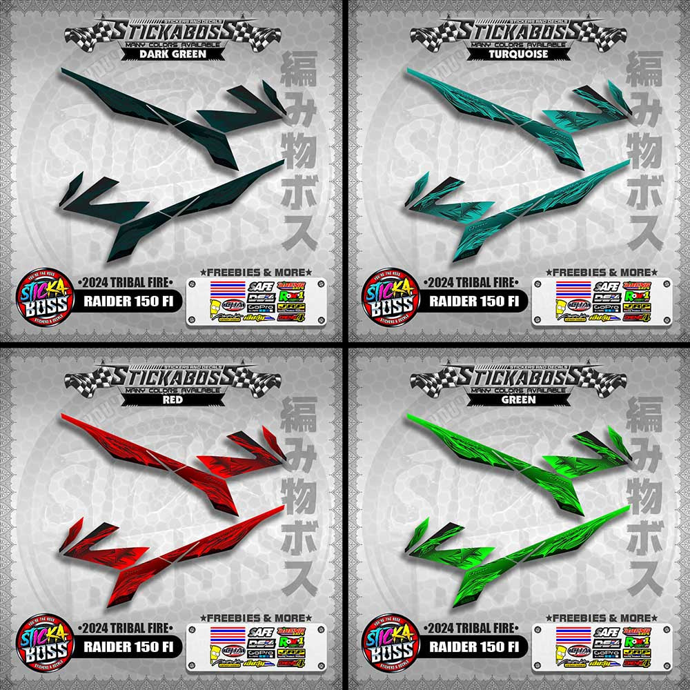 RAIDER 150 FI STICKER DECALS ( 2024 TRIBAL FIRE )【WITH FREEBIES】