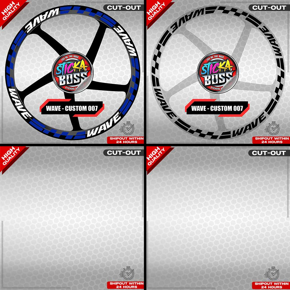 WAVE 110 / 125 MAG STICKER SET ( 2 MAGS ) - CUSTOM 007 | VINYL WATERPROOF CUT-OUT DECALS