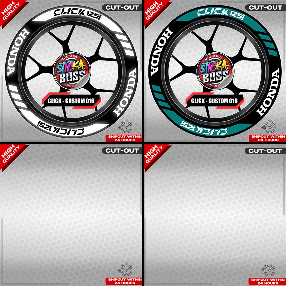 CLICK 125 MAG STICKER SET ( 2 MAGS ) - CUSTOM 016 | VINYL WATERPROOF CUT-OUT DECALS