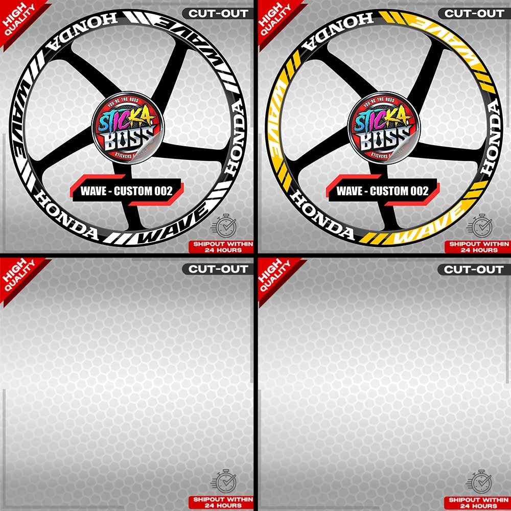 WAVE 110 / 125 MAG STICKER SET ( 2 MAGS ) - CUSTOM 002 | VINYL WATERPROOF CUT-OUT DECALS
