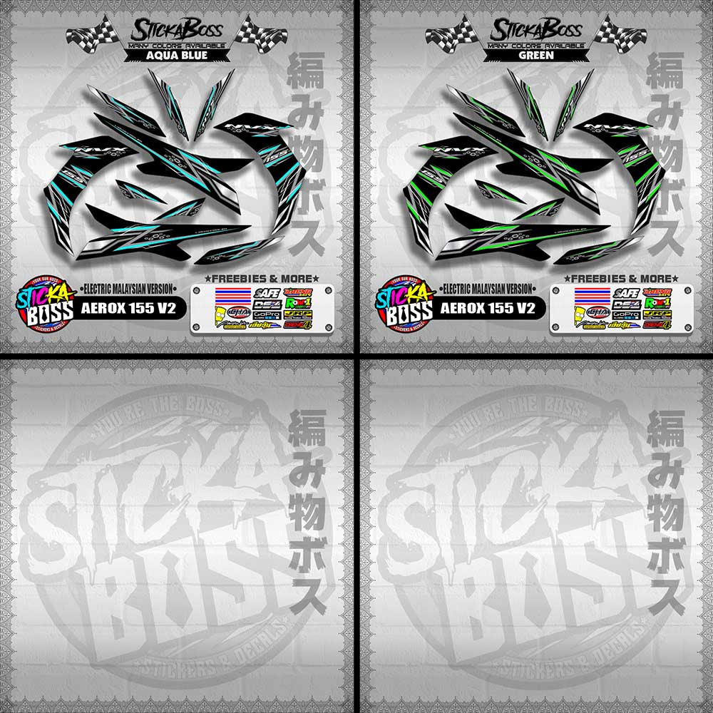 AEROX 155 V2 DECALS ( ELECTRIC MALAYSIAN VERSION )【WITH FREEBIES】