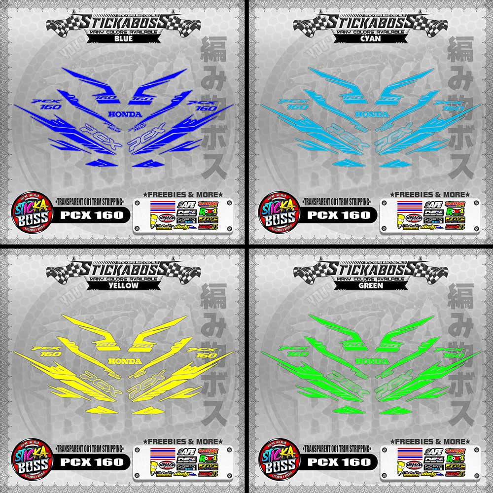 【PREMIUM UV PRINT】TRANSPARENT PCX 160 STICKER DECALS ( 001 TRIM STRIPPING )【WITH FREEBIES】