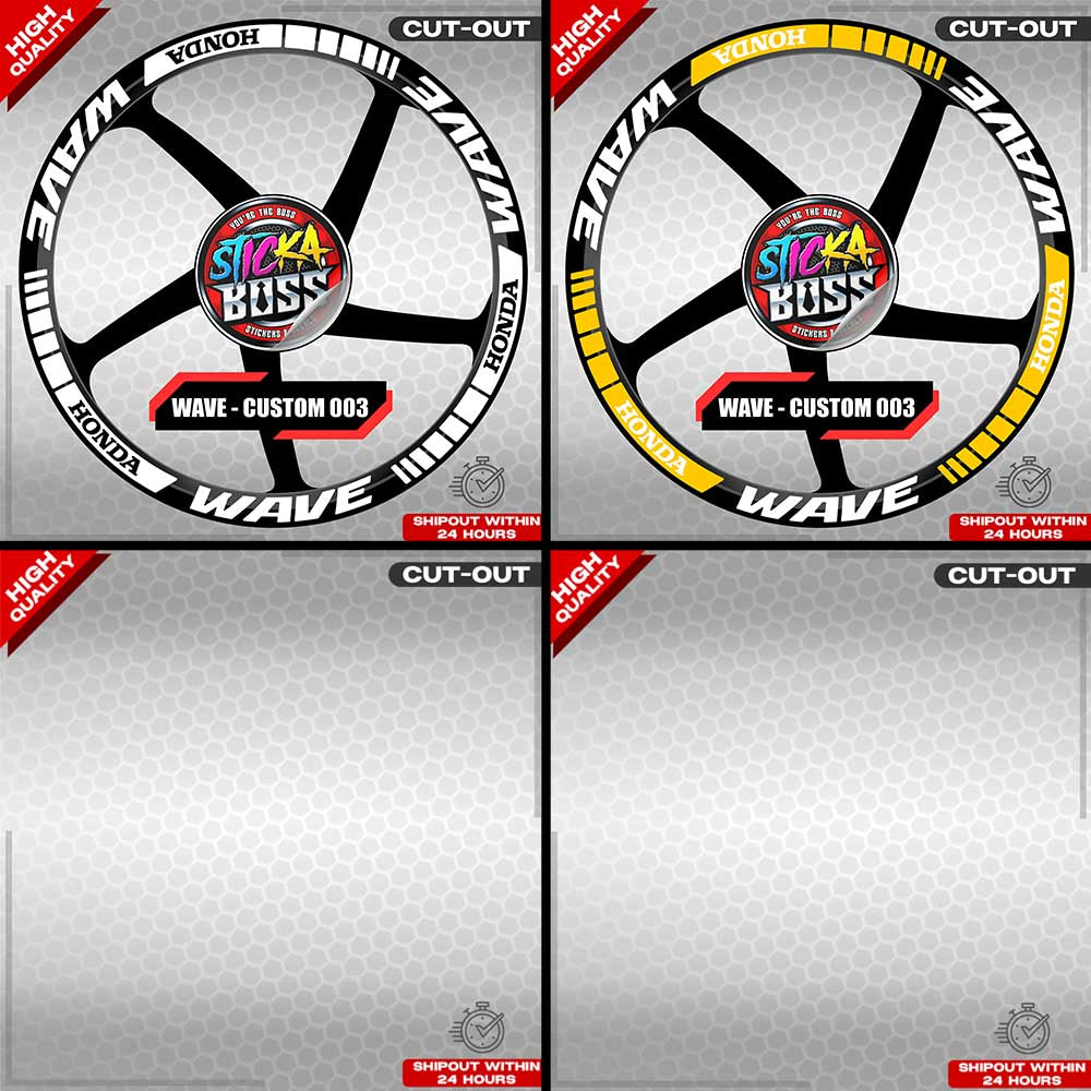 WAVE 110 / 125 MAG STICKER SET ( 2 MAGS ) - CUSTOM 003 | VINYL WATERPROOF CUT-OUT DECALS