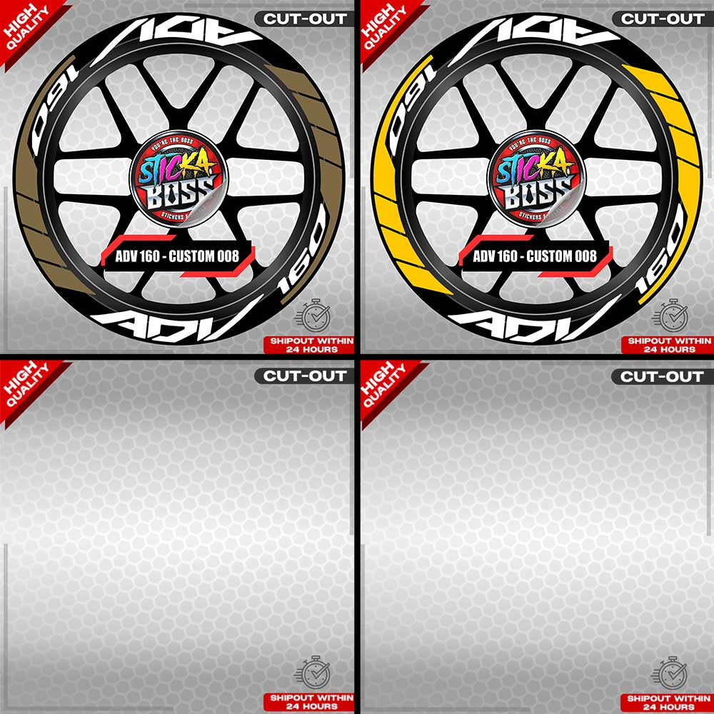 ADV 160 MAG STICKER SET ( 2 MAGS ) - CUSTOM 008 | VINYL WATERPROOF CUT-OUT DECALS
