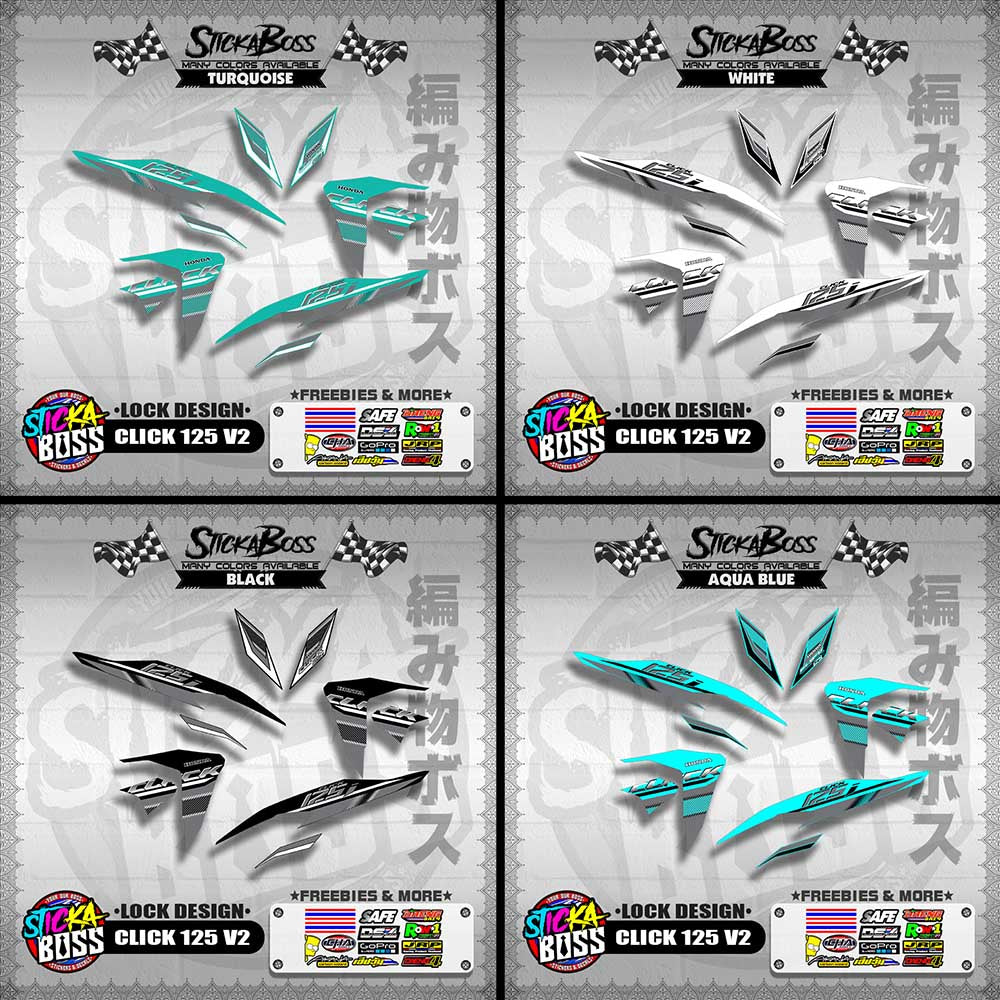 CLICK 125 V2 DECALS ( LOCK DESIGN )【WITH FREEBIES】