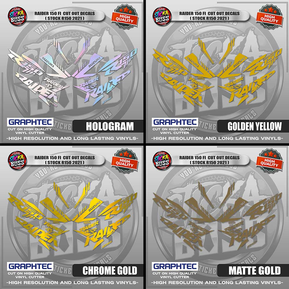 RAIDER 150 FI CUT OUT DECALS ( STOCK R150 2021) | VINYL WATERPROOF CUT-OUT STICKER DECALS