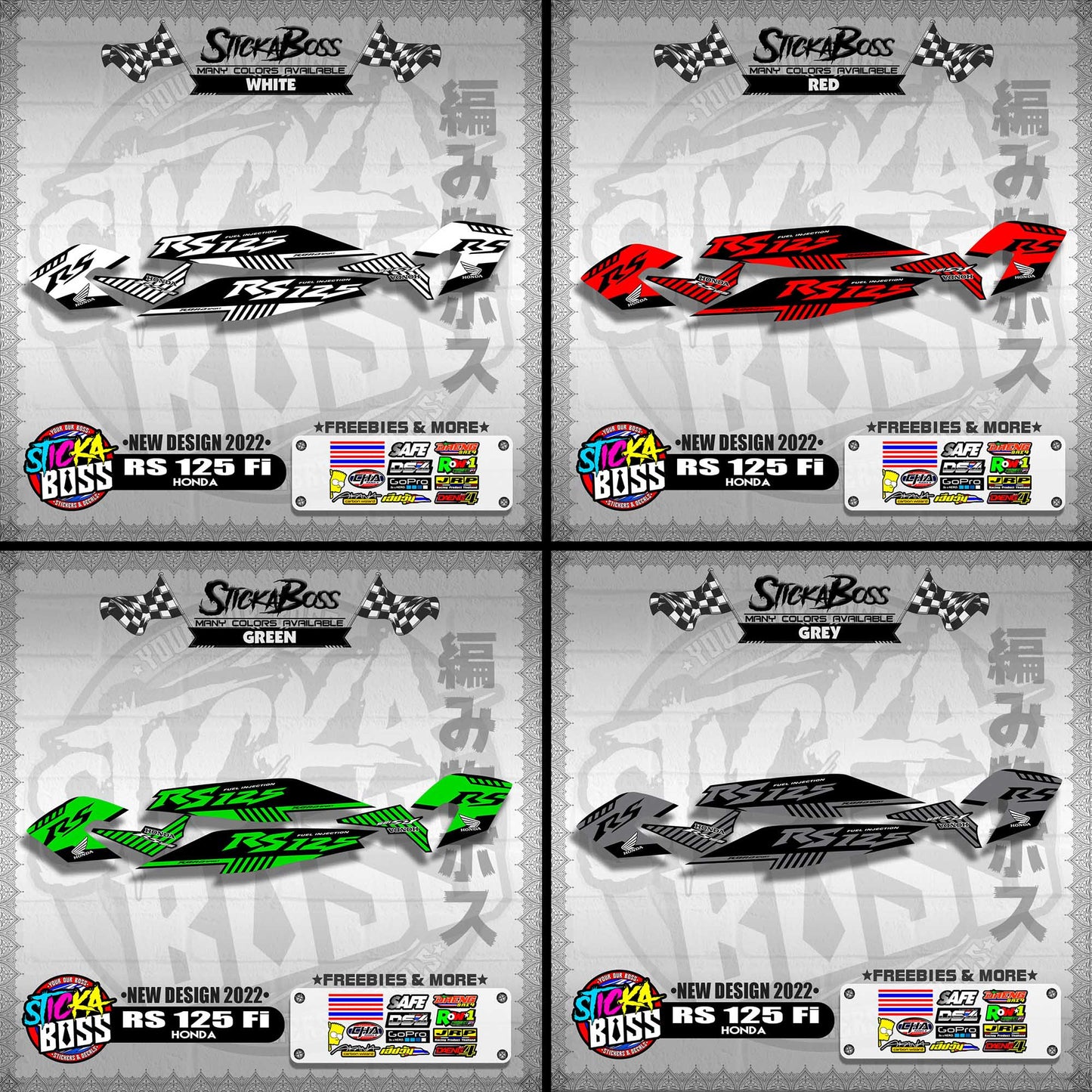 RS 125 Fi DECALS ( NEW DESIGN 2022 )【WITH FREEBIES】