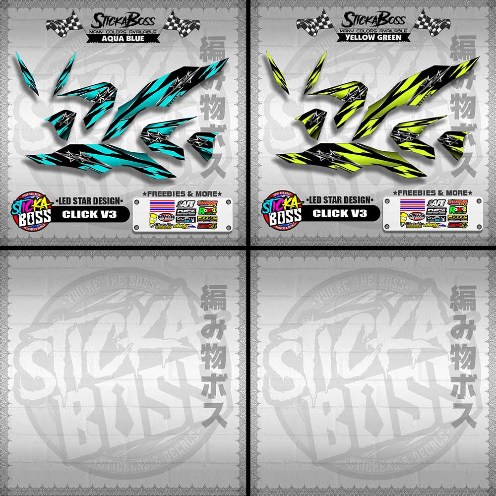CLICK V3 DECALS ( LED STAR DESIGN )【WITH FREEBIES】