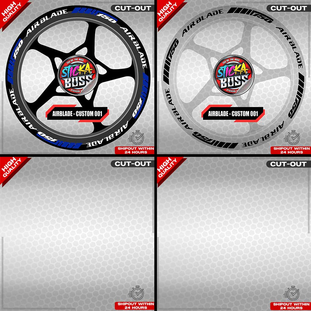 AIRBLADE 150 MAG STICKER SET ( 2 MAGS ) - CUSTOM 001 | VINYL WATERPROOF CUT-OUT DECALS