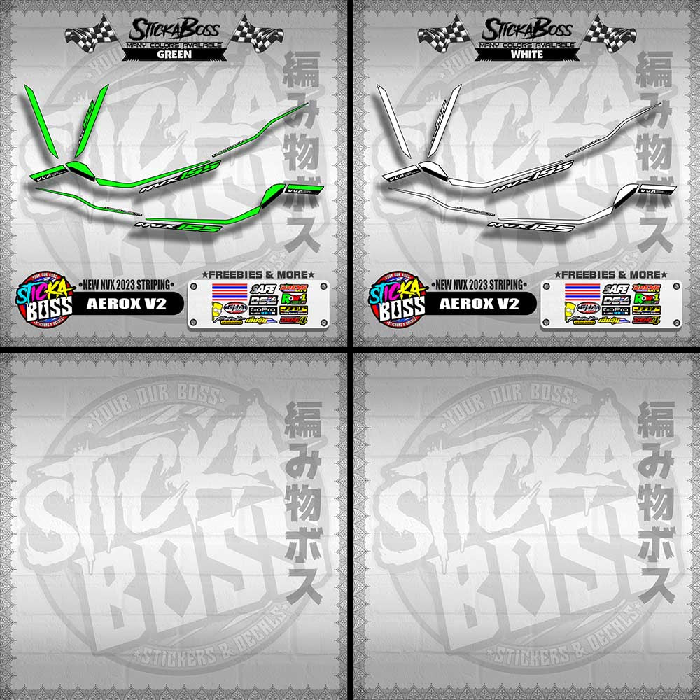 AEROX V2 MALAYSIAN DECALS ( NEW NVX 2023 STRIPING )【WITH FREEBIES】