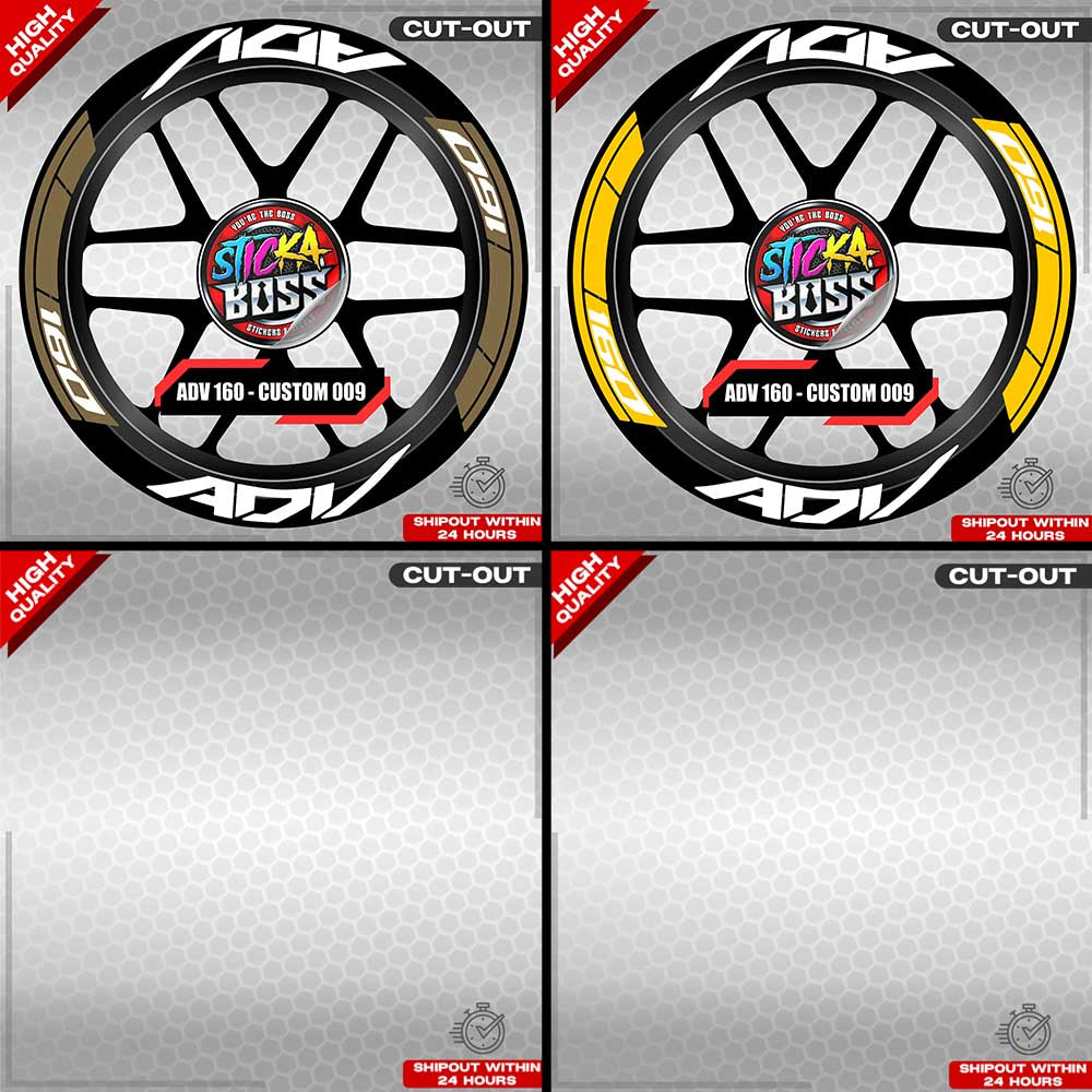 ADV 160 MAG STICKER SET ( 2 MAGS ) - CUSTOM 009 | VINYL WATERPROOF CUT-OUT DECALS