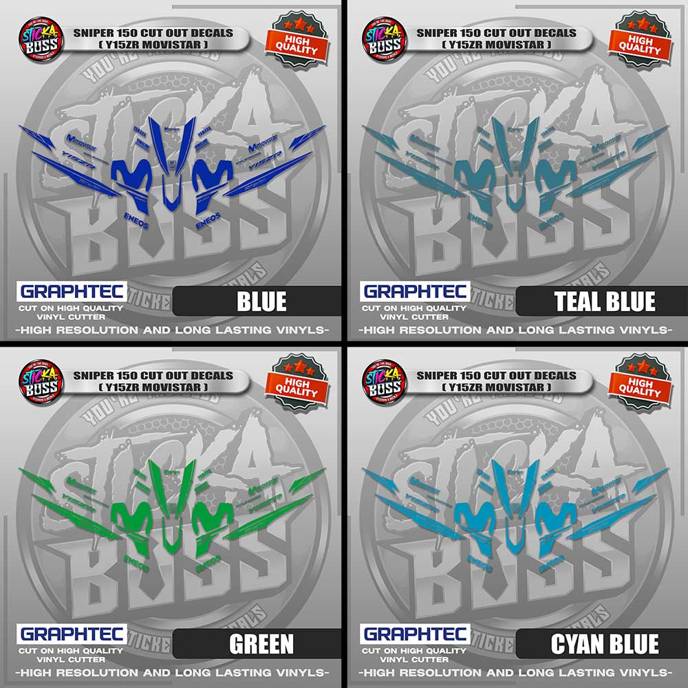 SNIPER 150 CUT OUT DECALS ( Y15ZR MOVISTAR ) | VINYL WATERPROOF CUT-OUT STICKER DECALS