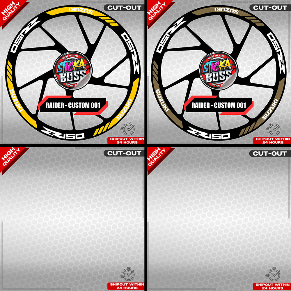RAIDER R150 MAG STICKER SET ( 2 MAGS ) - CUSTOM 001 | VINYL WATERPROOF CUT-OUT DECALS
