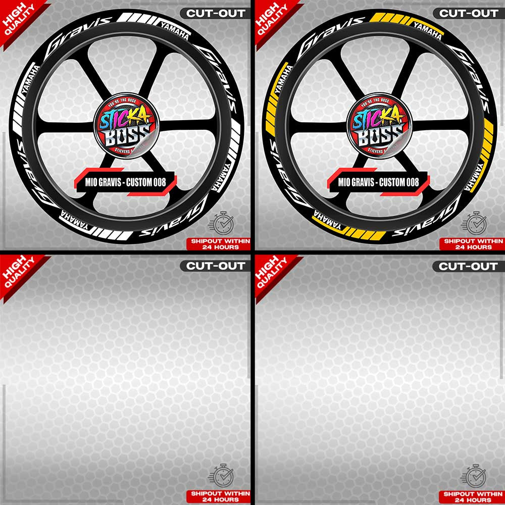 MIO GRAVIS MAG STICKER SET ( 2 MAGS ) - CUSTOM 008 | VINYL WATERPROOF CUT-OUT DECALS