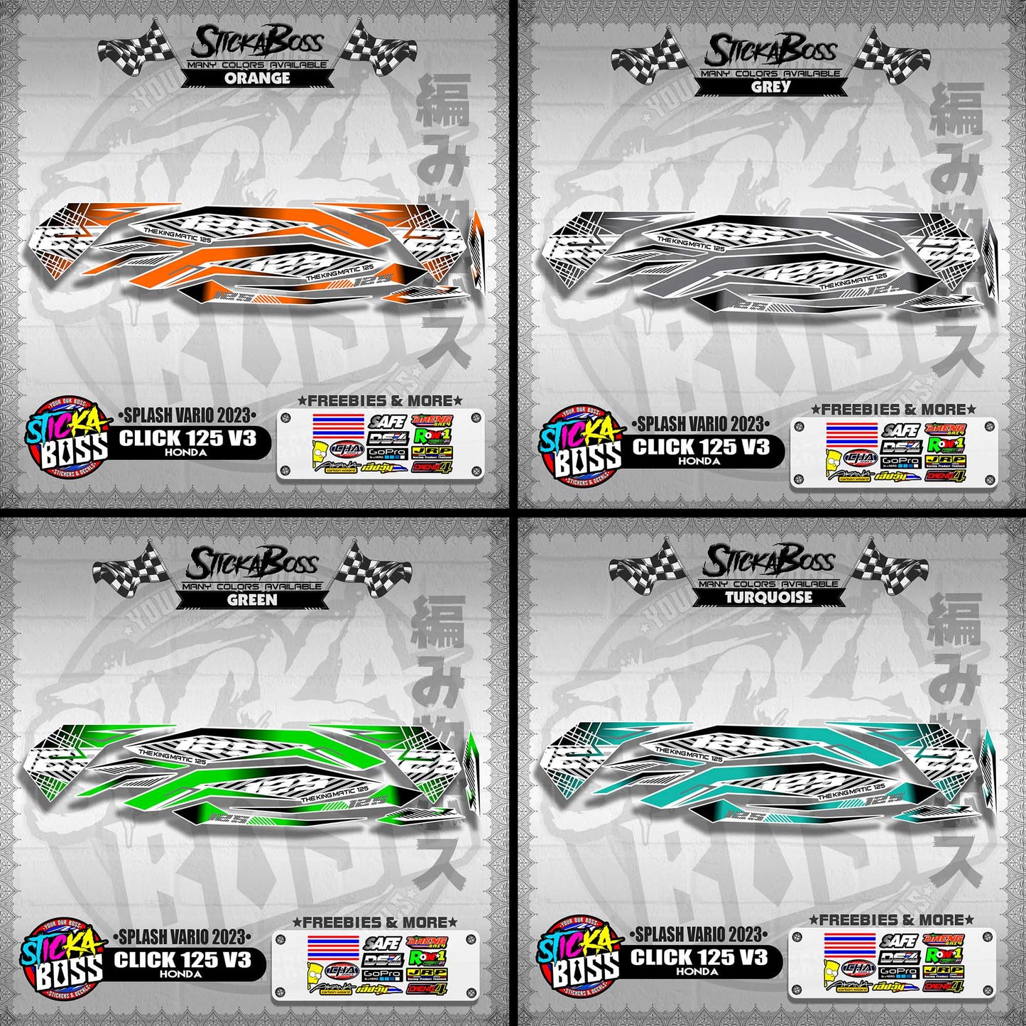 CLICK 125 V3 STOCK DECALS ( SPLASH VARIO 2023 )【WITH FREEBIES】