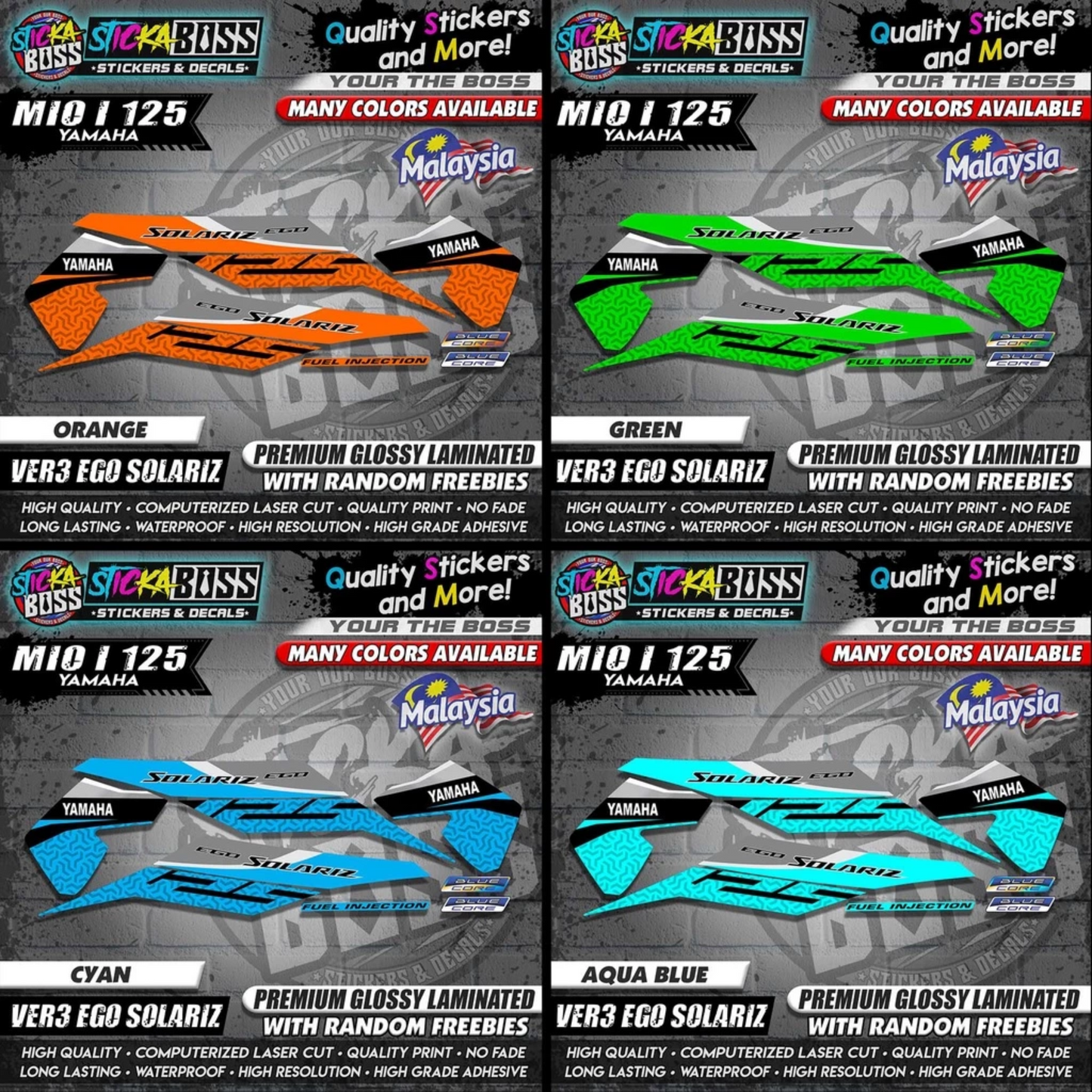 Mio i 125 Malaysian Decals ( Ver3 Ego Solariz )【WITH FREEBIES】Malaysia Concept