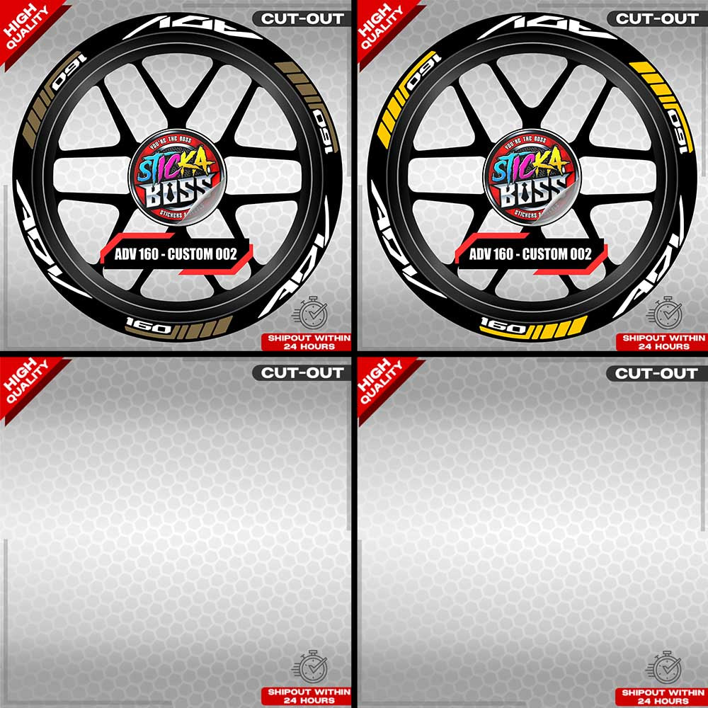 ADV 160 MAG STICKER SET ( 2 MAGS ) - CUSTOM 002 | VINYL WATERPROOF CUT-OUT DECALS