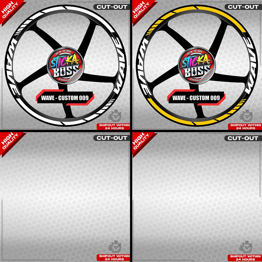 WAVE 110 / 125 MAG STICKER SET ( 2 MAGS ) - CUSTOM 009 | VINYL WATERPROOF CUT-OUT DECALS