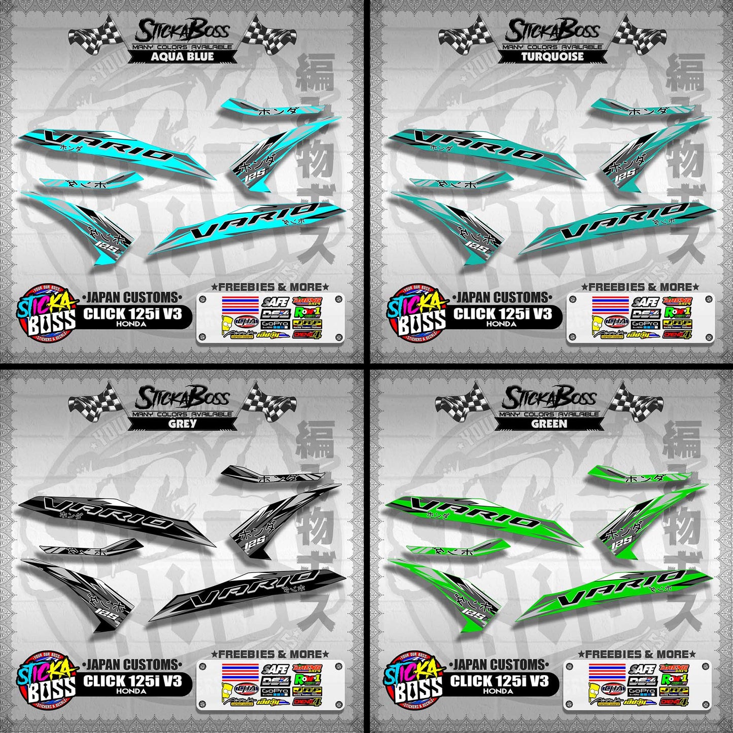 CLICK 125i V3 DECALS ( JAPAN CUSTOMS )【WITH FREEBIES】