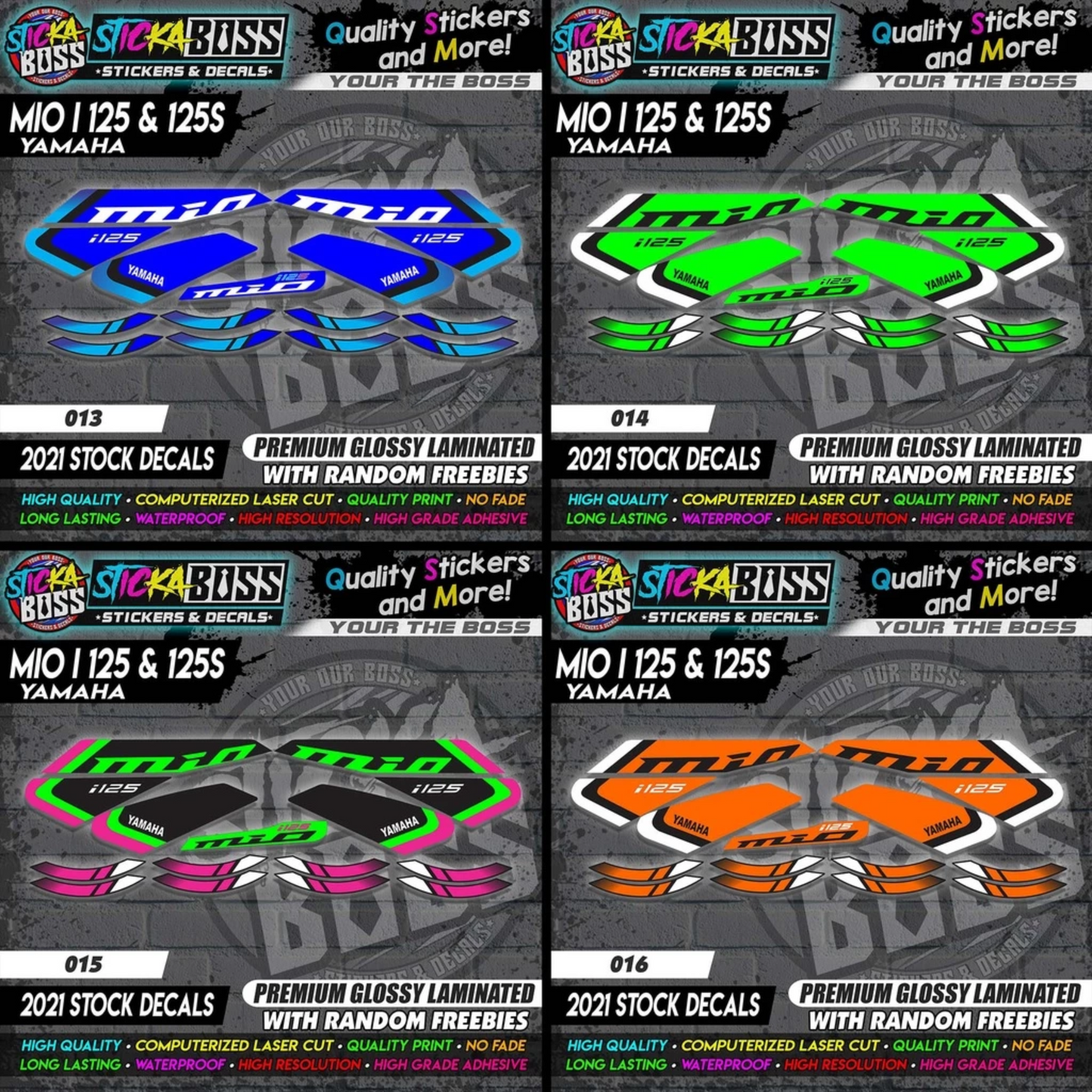 Mio i 125 & 125s (2021 Stock Decals)【PREMIUM GLOSSY LAMINATED】