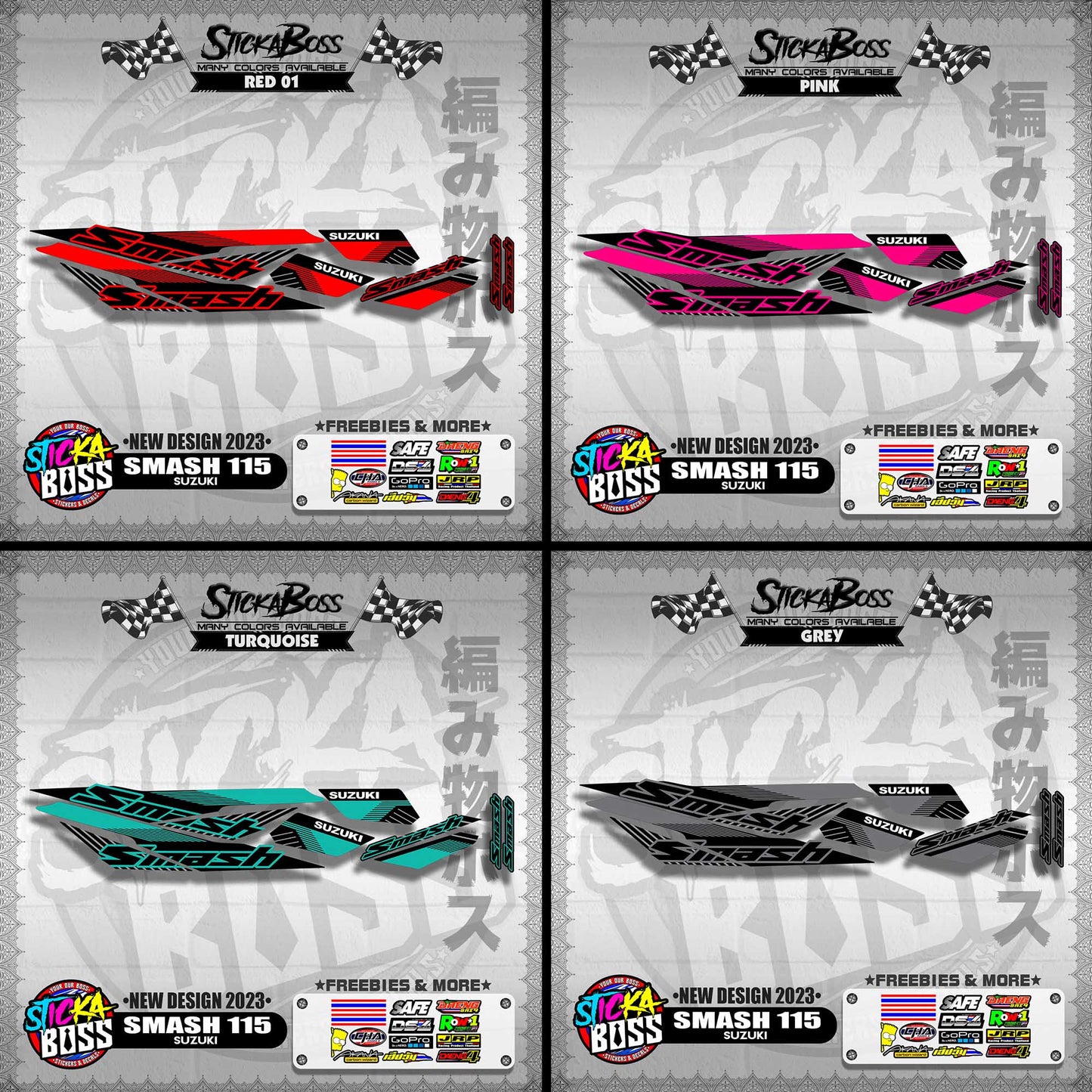 SMASH 115 STOCK DECALS ( NEW DESIGN 2023 )【WITH FREEBIES】