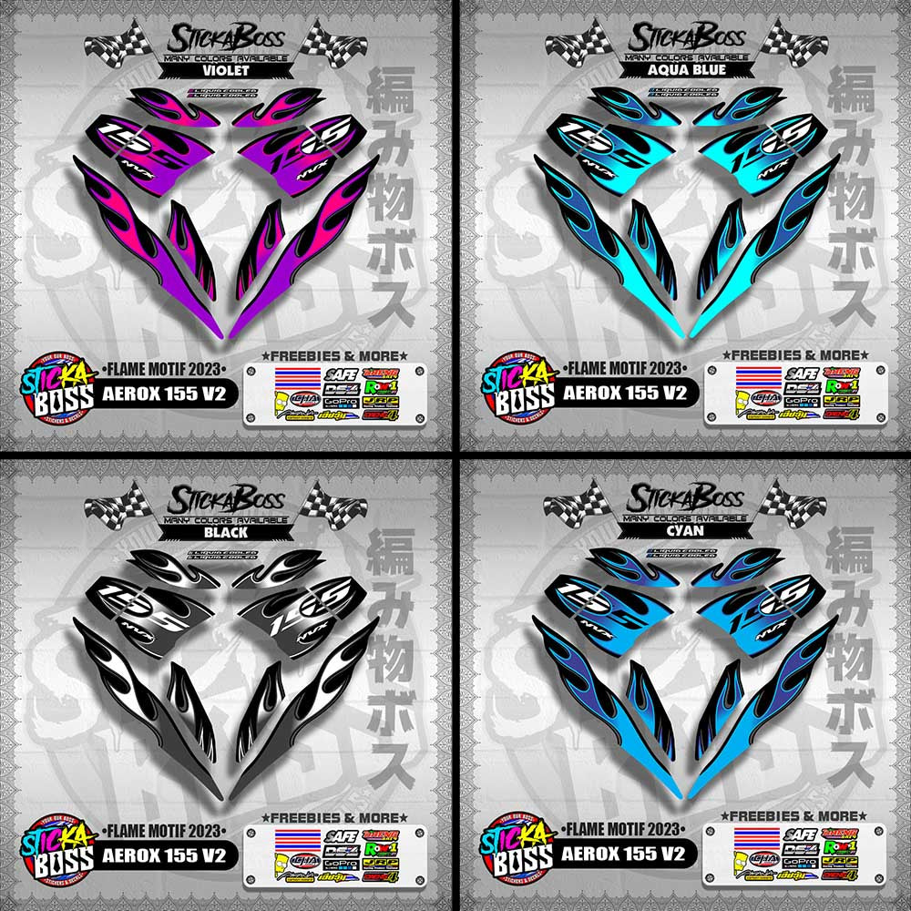 AEROX 155 V2 ( FLAME MOTIF 2023 )【WITH FREEBIES】