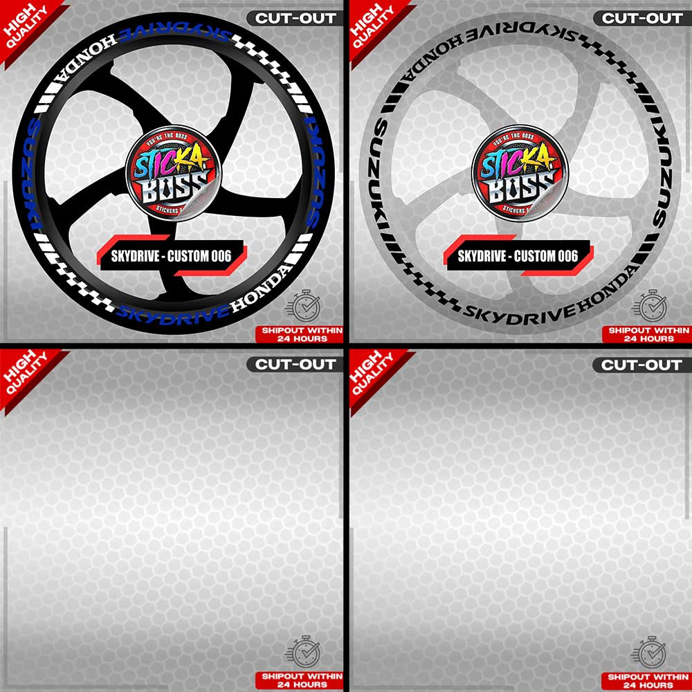 SKYDRIVE MAG STICKER SET ( 2 MAGS ) - CUSTOM 006 | VINYL WATERPROOF CUT-OUT DECALS